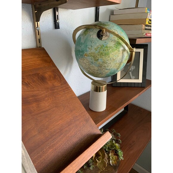 Granite based World Globe - w/ Gold Overlay on Elevation Bars - Picture 6 of 6